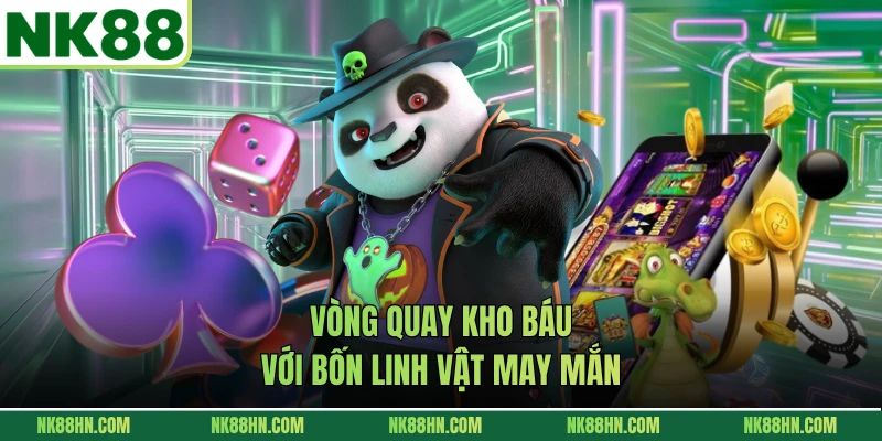 Vòng quay kho báu với bốn linh vật may mắn
